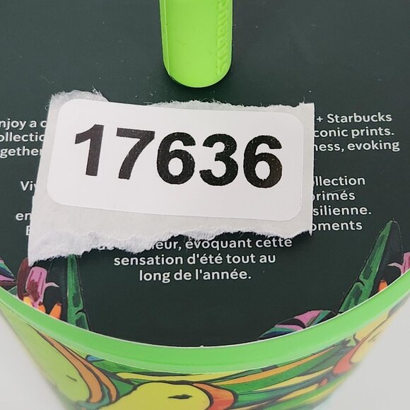 Starbucks X Farm Rio Banana Leaves Cold Cup Tumbler With Straw & Topper Lid NEW - Picture 8 of 8